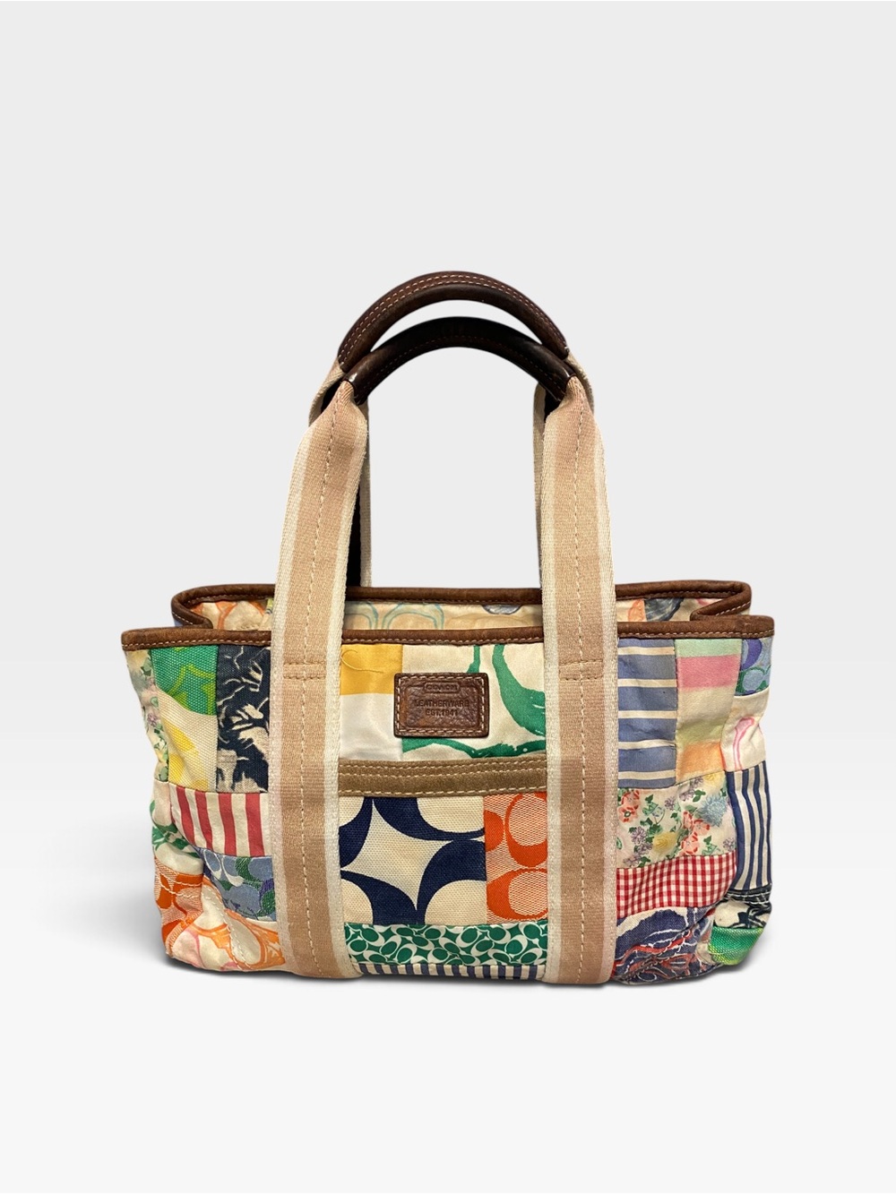 Coach- Patchwork Hamptons Weekend Patchwork Tote Multicolor Canvas- Y2K